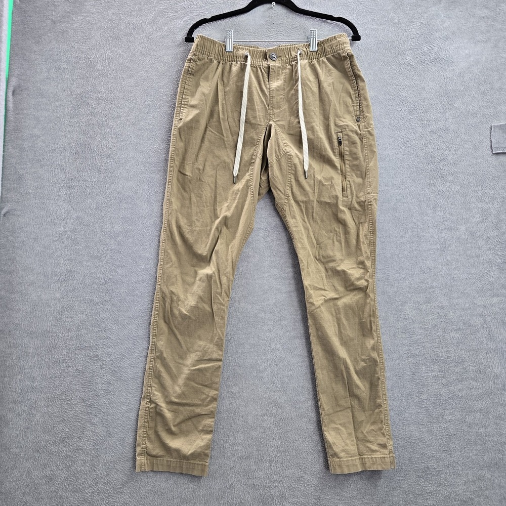 Vuori Men Pants M Brown Ripstop Climber Hiking Jogger Drawstring 29" Inseam READ
